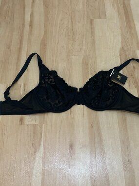 Wacoal Lace Trim Sheer Bra - 36DD Black - NWT